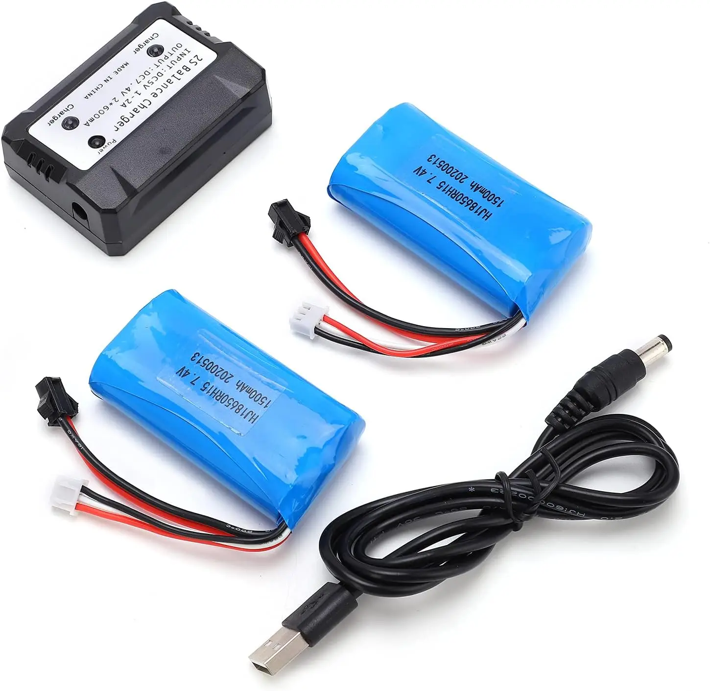 7,4 V 1500mAh 15C LiPo batería SM-2P enchufe con cargador para Wltoys 12428 12401 12402 12403 12404 12423 FY-03 FY01 FY02 juguetes Rc - imagen 2