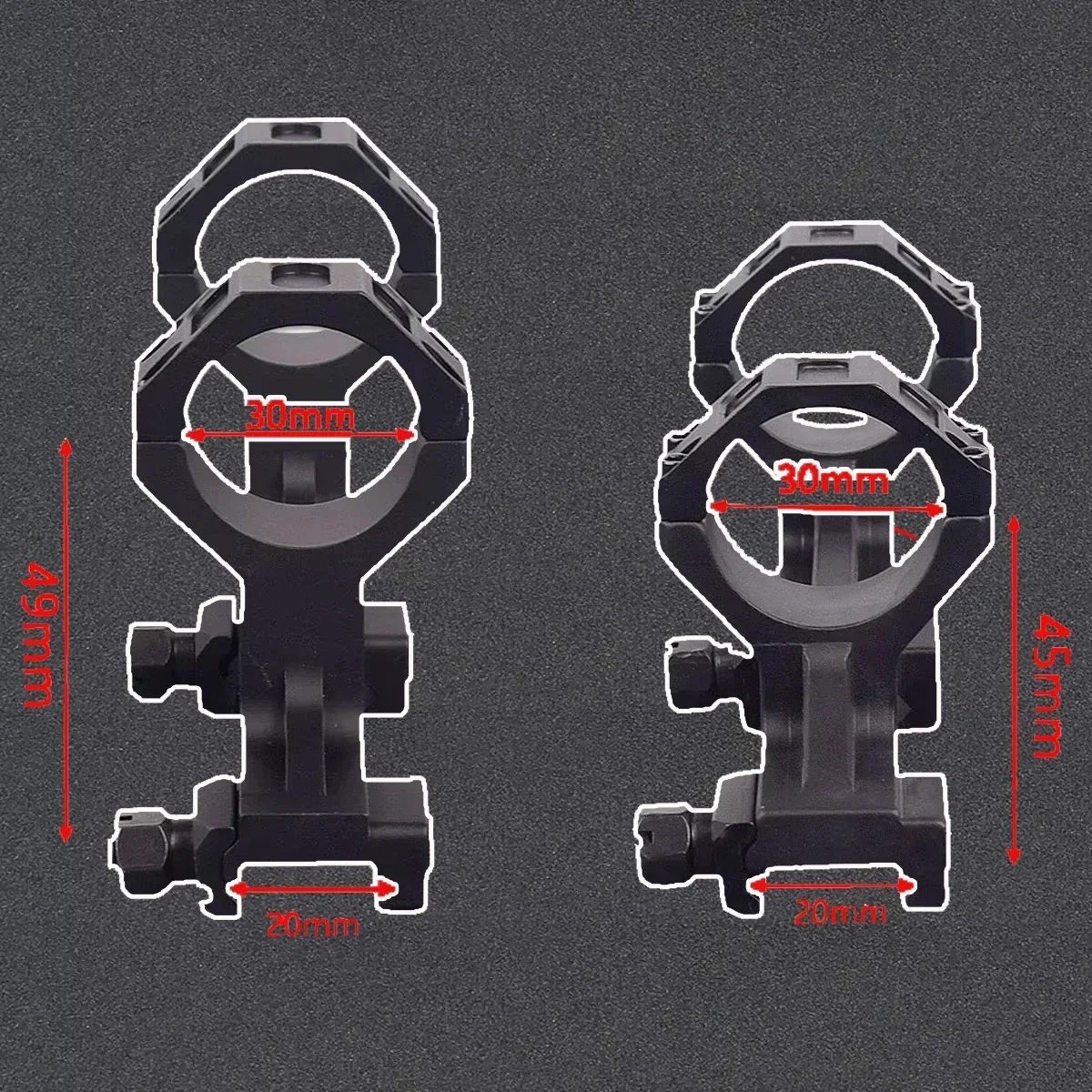 Soporte táctico GEISS automático Airsoft AR15 AK47 para Rifle, alcance óptico, voladizo, 25,4mm, 30mm, montaje QD para caza en riel Picatinny - imagen 5