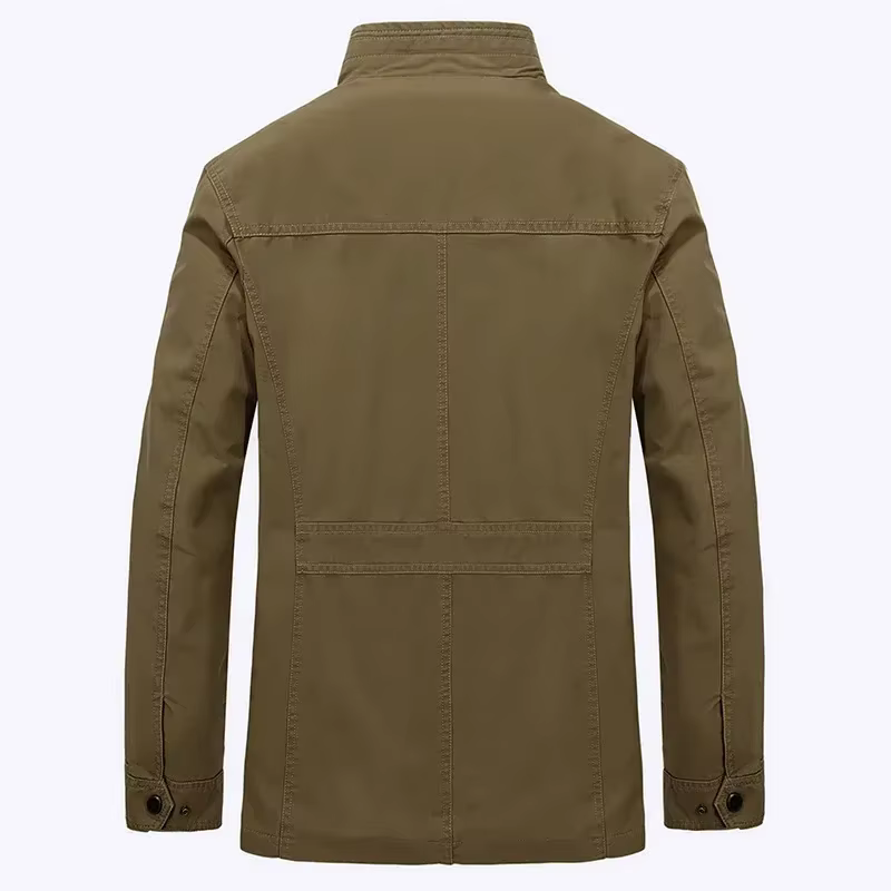Chaqueta militar de algodón con múltiples bolsillos para hombre, prendas de vestir de calidad, abrigos informales de longitud media, talla grande, primavera y otoño - imagen 4