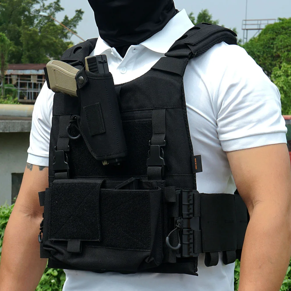 Chaleco antibalas Molle de seguridad táctico, portador de placa suave de liberación rápida, ligero, para exteriores, nivel Real NIJ IIIA.44mag - imagen 3
