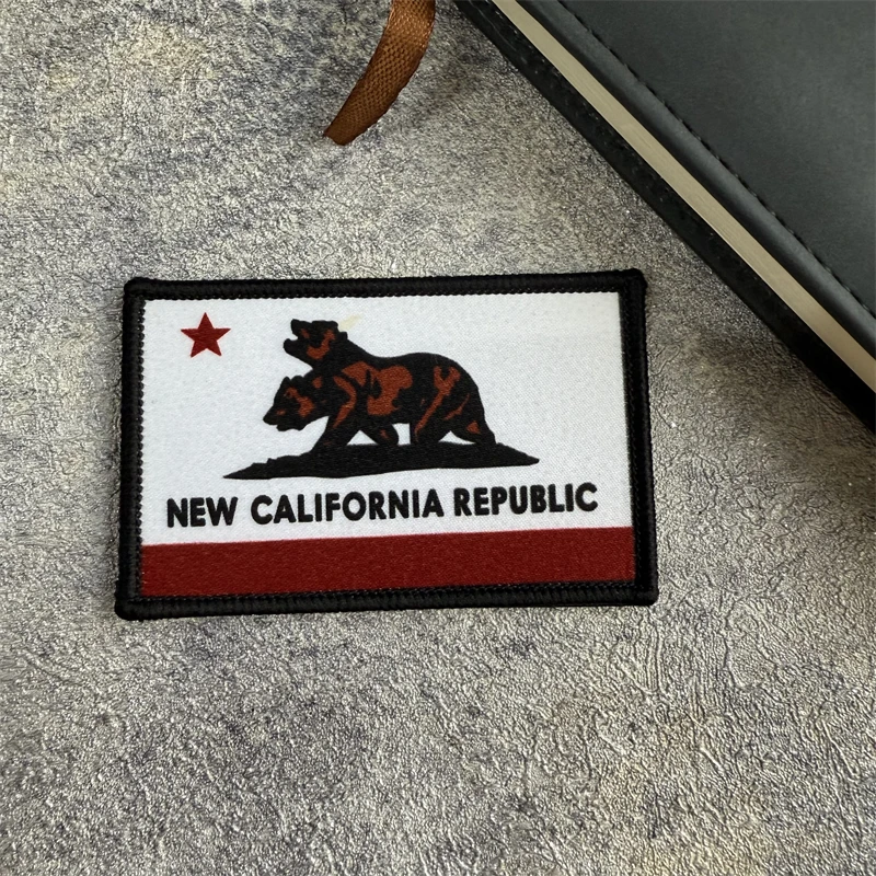 Parche impreso táctico de moral de la bandera de la República de California, brazalete militar, insignia de gancho y bucle, mochila, sombrero, accesorios, pegatinas - imagen 5