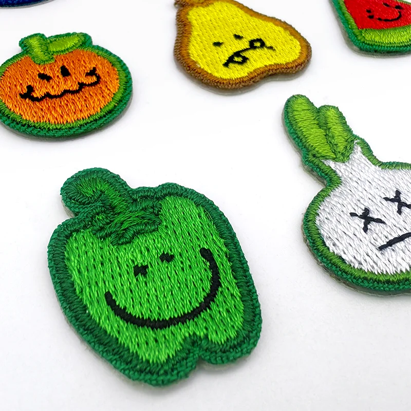Bonitos parches de frutas y verduras bordados, sandía, arándanos, brócoli, uvas, decoración de fiesta, insignia para ropa - imagen 5