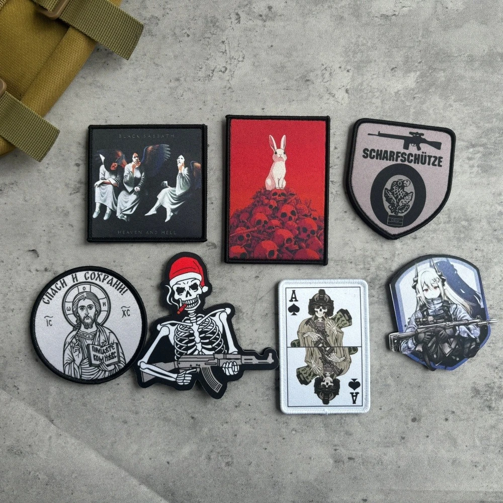Parche táctico velcro calavera navideña – Moral militar - imagen 3
