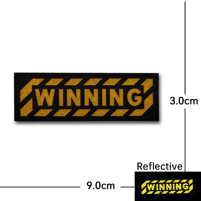 Advertencia de peligro ganando correr de noche correas reflectantes parche gancho bucle Material reflectante luminoso parche táctico pegatina - imagen 4