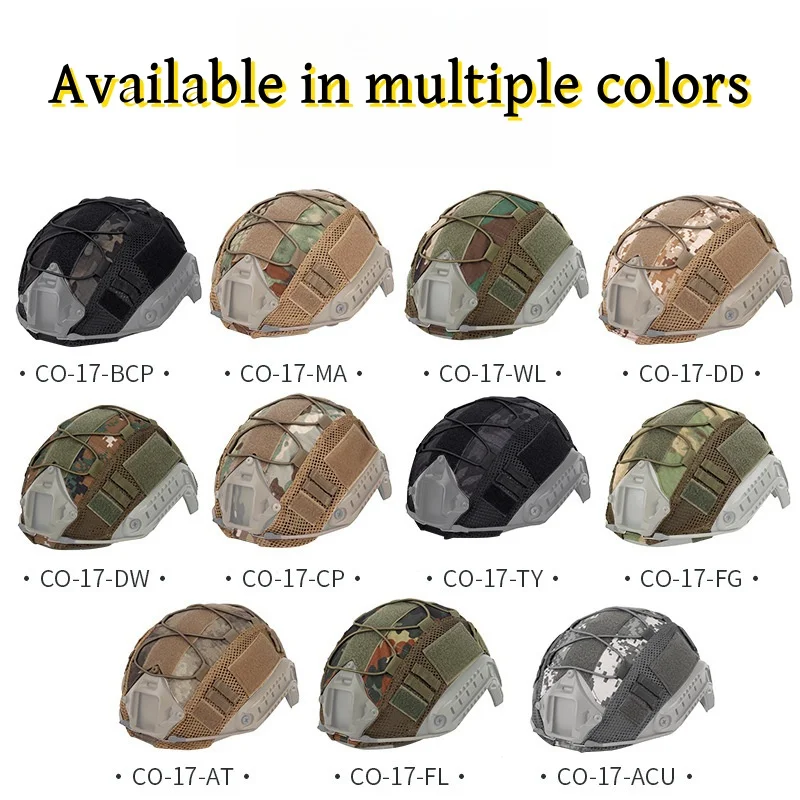 Cubierta de tela para casco de acampada, accesorio de camuflaje para cascos rápidos de ops-core, Airsoft, Paintball, para exteriores, con cordón elástico - imagen 4