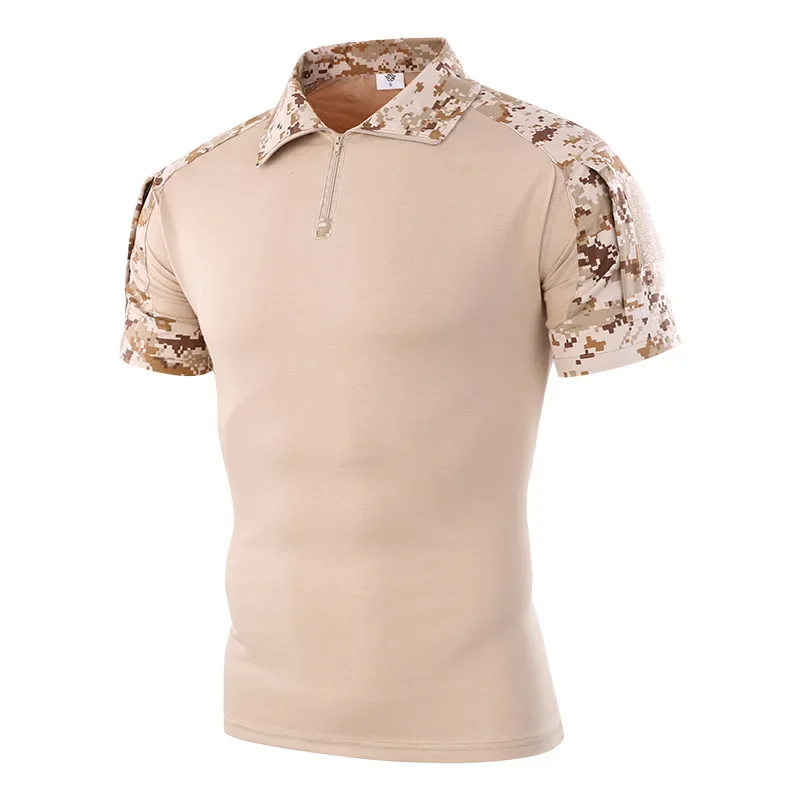 Camisetas tácticas para hombre, Camiseta deportiva al aire libre, camisa de manga corta de secado rápido, senderismo, caza, combate, ropa de camuflaje para hombre - imagen 4