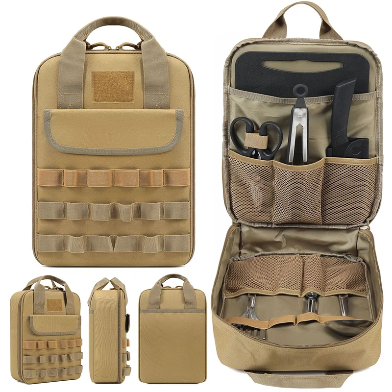 Bolsa de almacenamiento de vajilla multifuncional táctica para exteriores, bolso portátil resistente y duradero, bolsas para senderismo, viajes, Camping y senderismo - imagen 4
