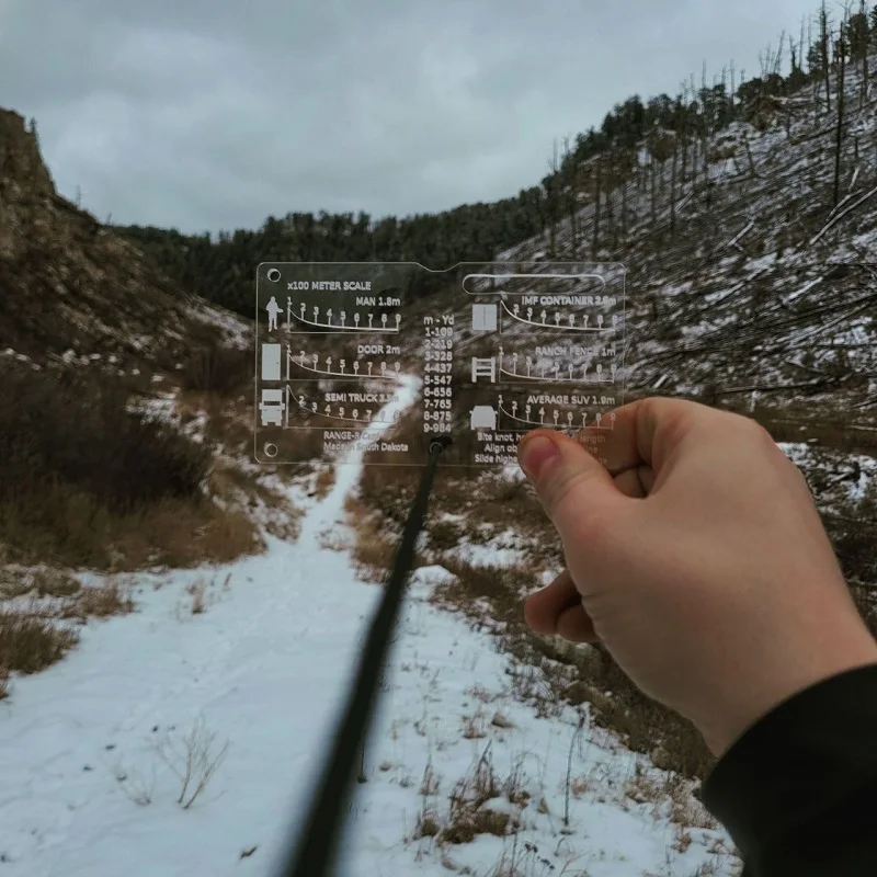 Tarjeta de campo de tiro de caza, tablero de estudio al aire libre, regla de medición portátil - imagen 4