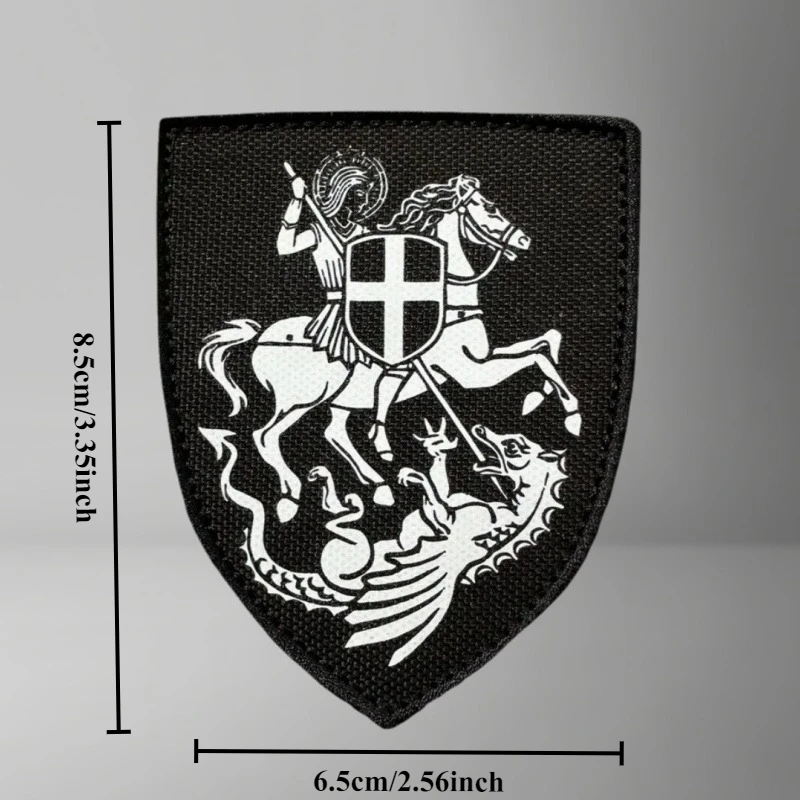 Parche bordado Arcángel Miguel insignia táctica con gancho - imagen 2