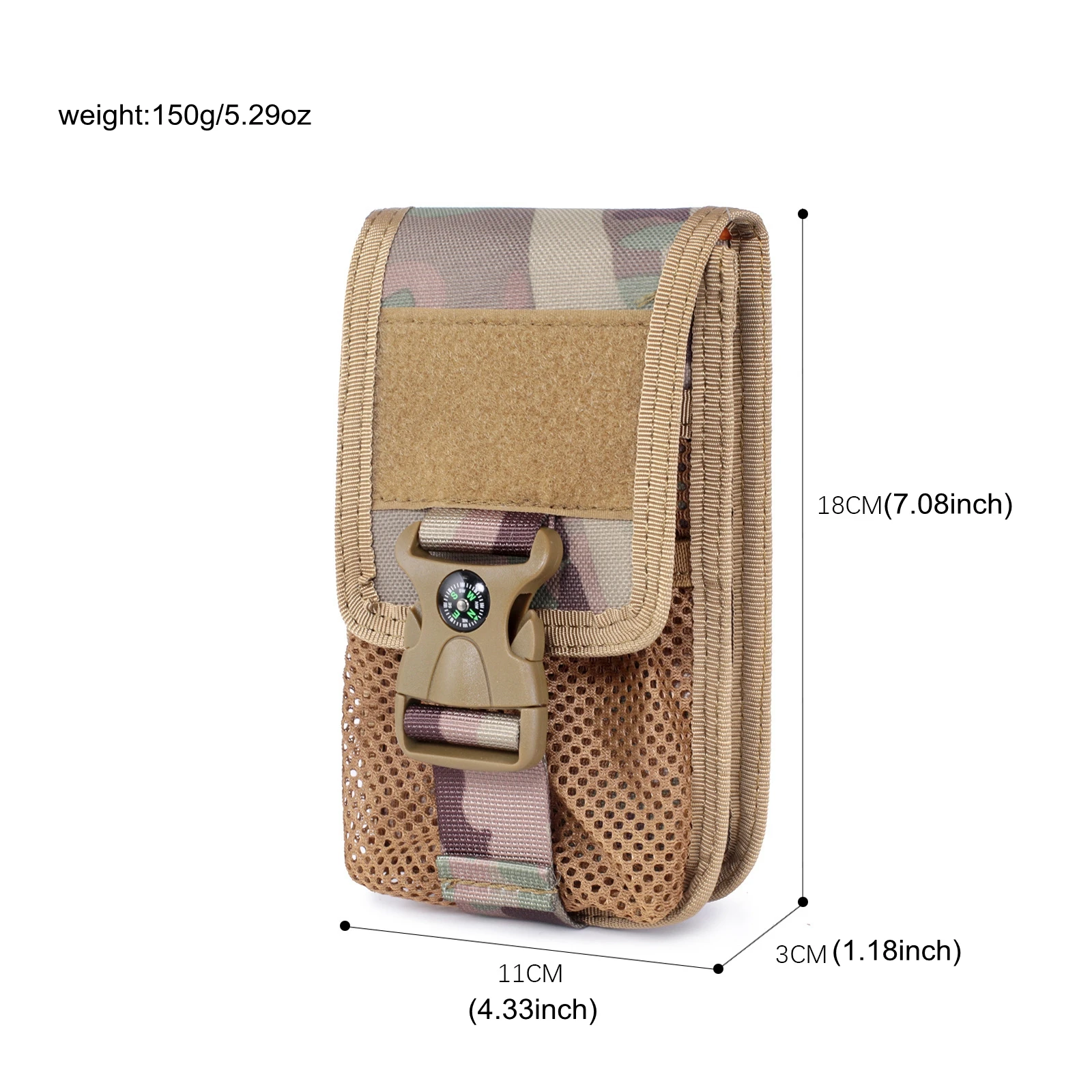 Bolsa Molle de doble capa para teléfono móvil, tarjetero, billetera para acampar al aire libre, senderismo, accesorios de caza, herramientas EDC, riñonera - imagen 4