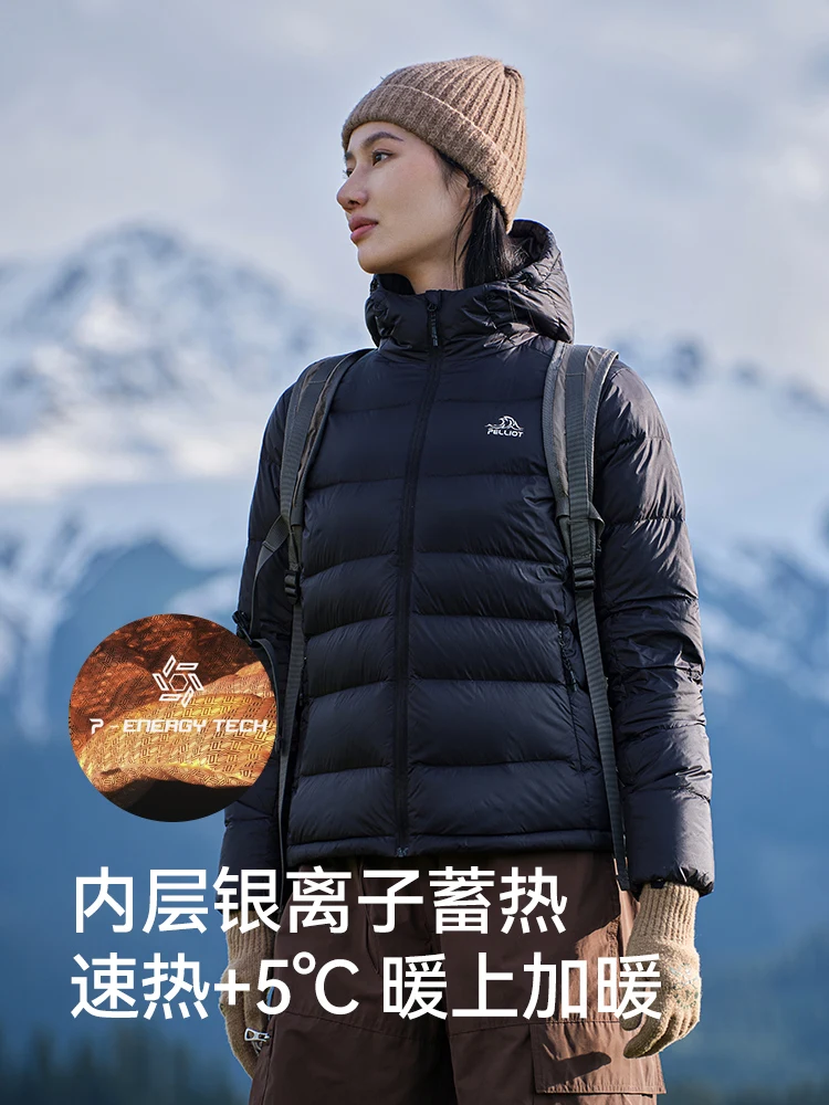 Plowethoose-chaquetas impermeables para hombre y mujer, cortavientos de plumón, abrigo informal portátil, Parkas de plumón, 2023, 95% - imagen 4