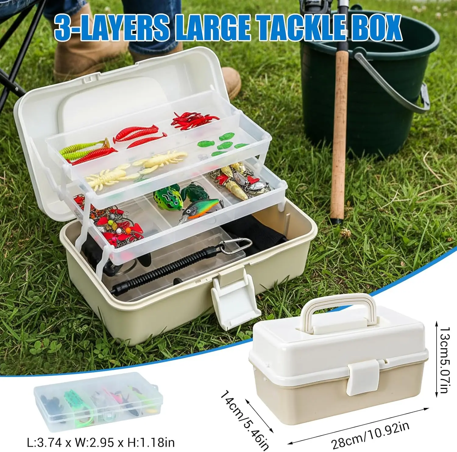 Caja de aparejos organizadora con separadores para señuelos y anzuelos - imagen 4