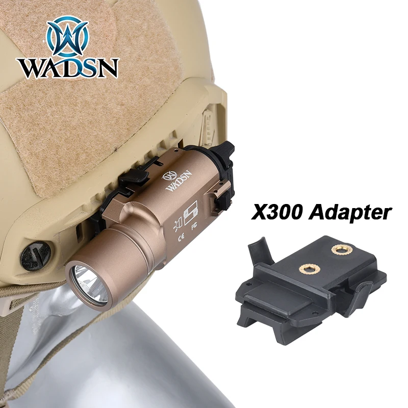 WADSN-Adaptador de luz de explorador Surefir X300 X300U para casco rápido Opscor, Riel de arco táctico Airsoft, linterna de caza, luz de casco