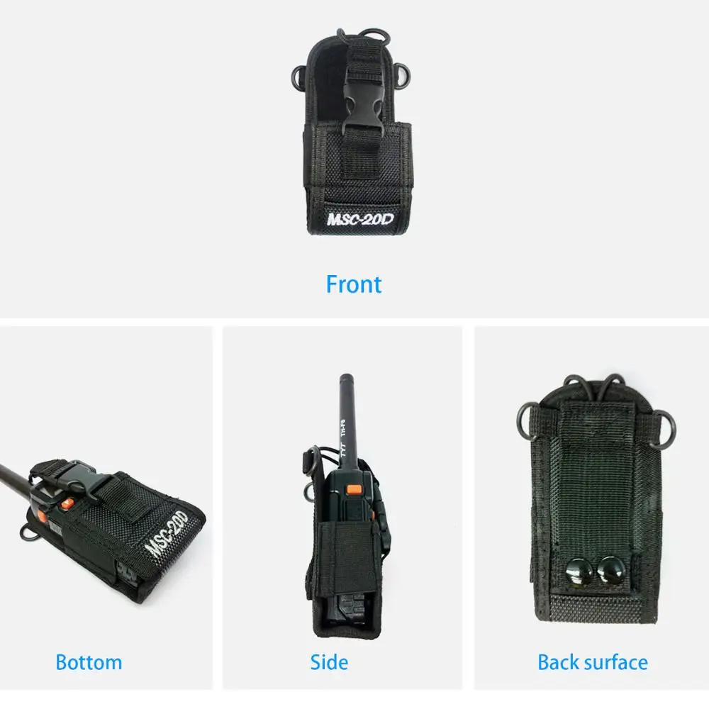 Soporte de Estuche de Radio MSC-20D Estuche de transporte de nailon para Baofeng UV-5R UV-82 UV-888S UV-9R Walkie Talkie - imagen 2
