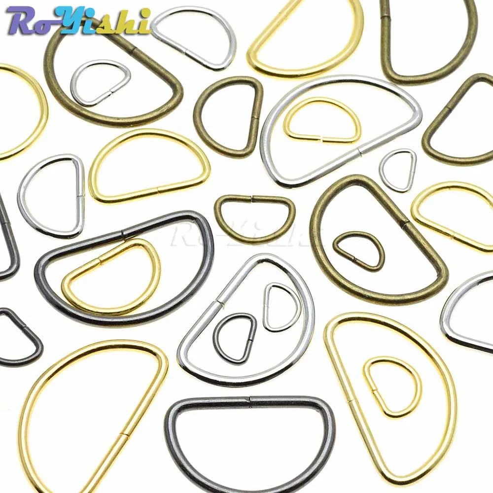1000 unids/pack no soldado niquelado D anillo Semi anillo cinta cierre mochila hebilla de cinturón - imagen 3