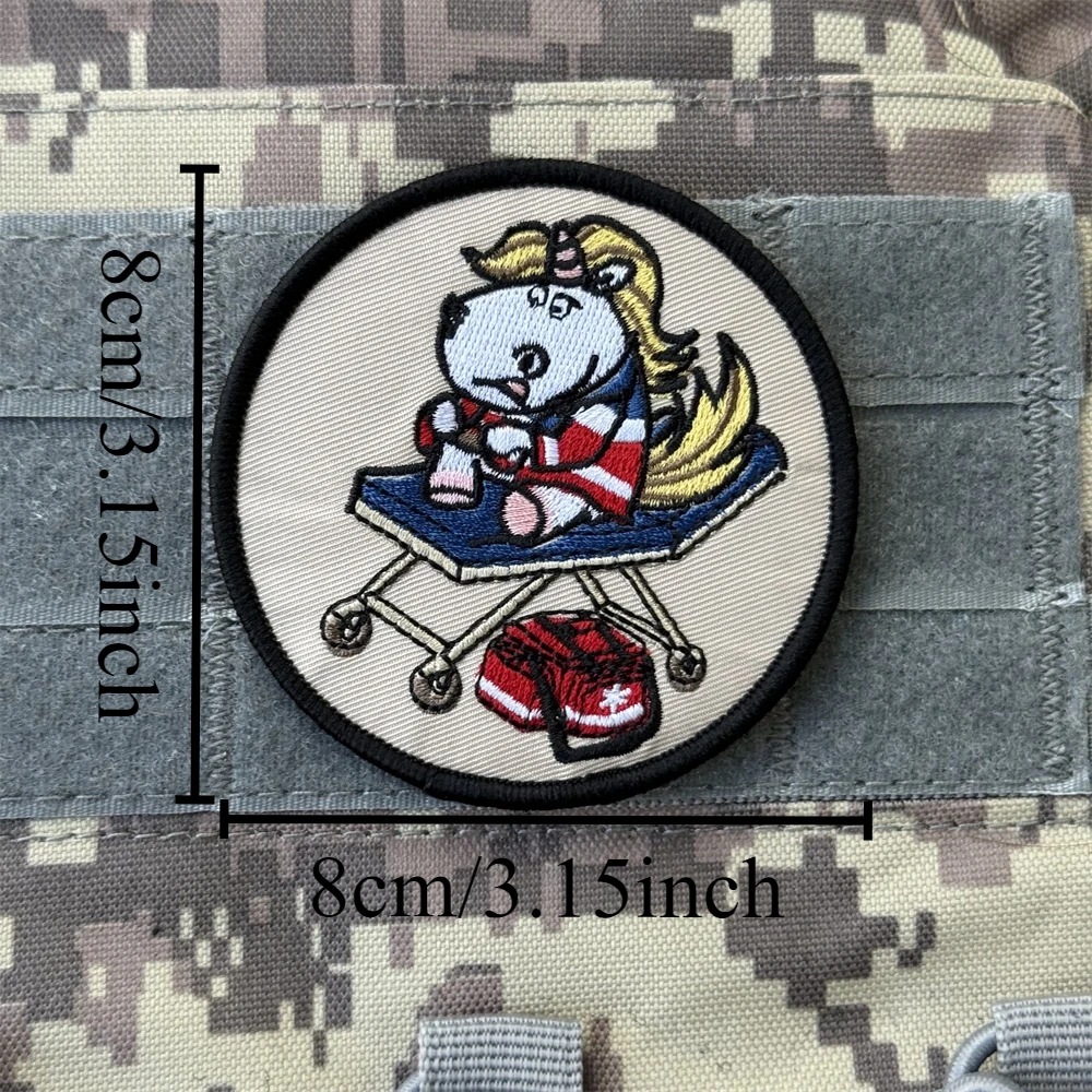 Parche táctico con insignia de moral bordada para cuidador de unicornio, parches militares con gancho y bucle para ropa, apliques adhesivos para mochila - imagen 2