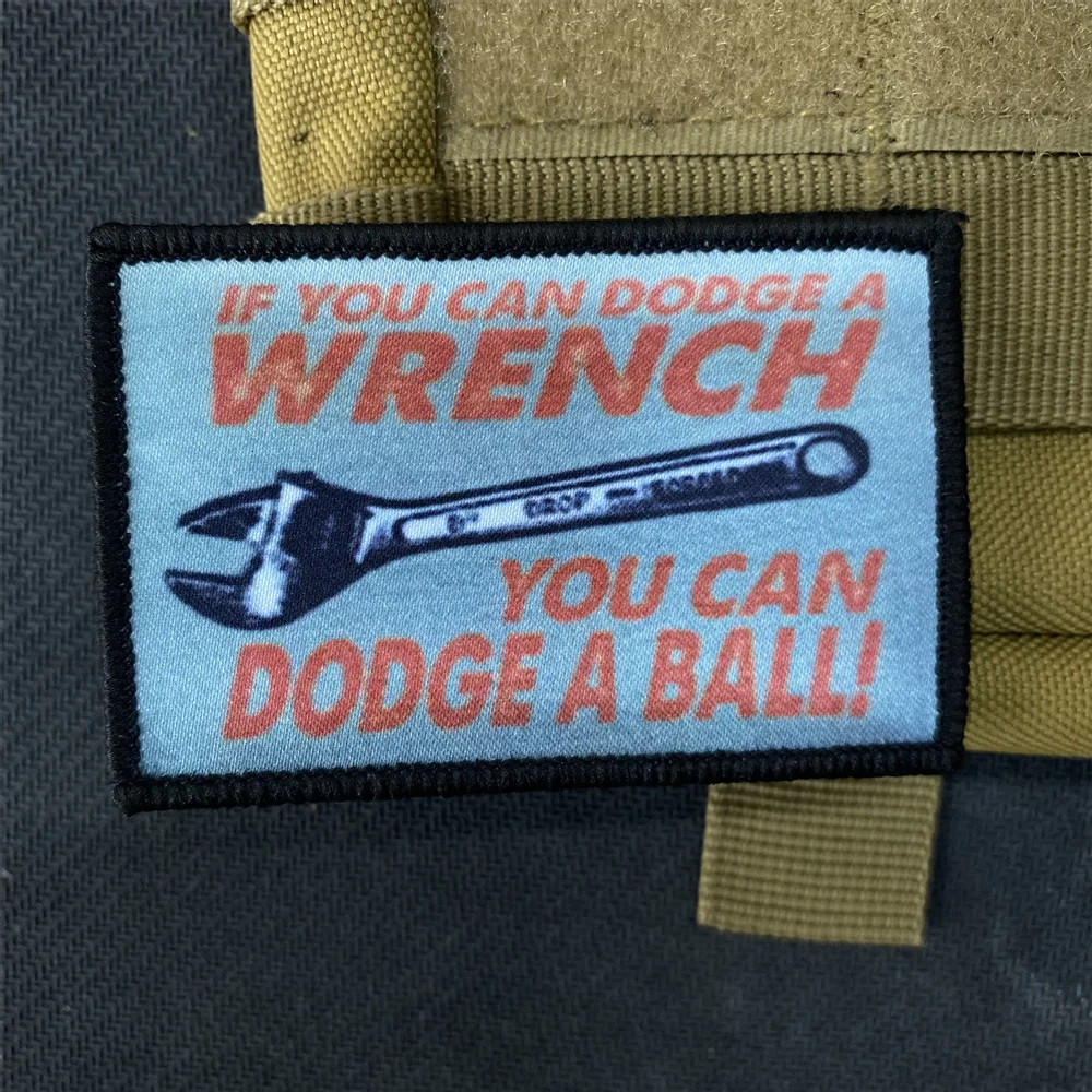 Serie de impresión táctica, pegatinas de tela de gancho y bucle, insignia de moral de vista de francotirador, Dodge Ball, llave de película, Parche de mochila, brazalete - imagen 5