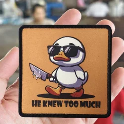 Parche con estampado de pato y paz de dibujos animados, chaleco táctico, gancho y bucle, sombrero, insignia de moral, mochila, pegatina decorativa, parches para brazalete para ropa