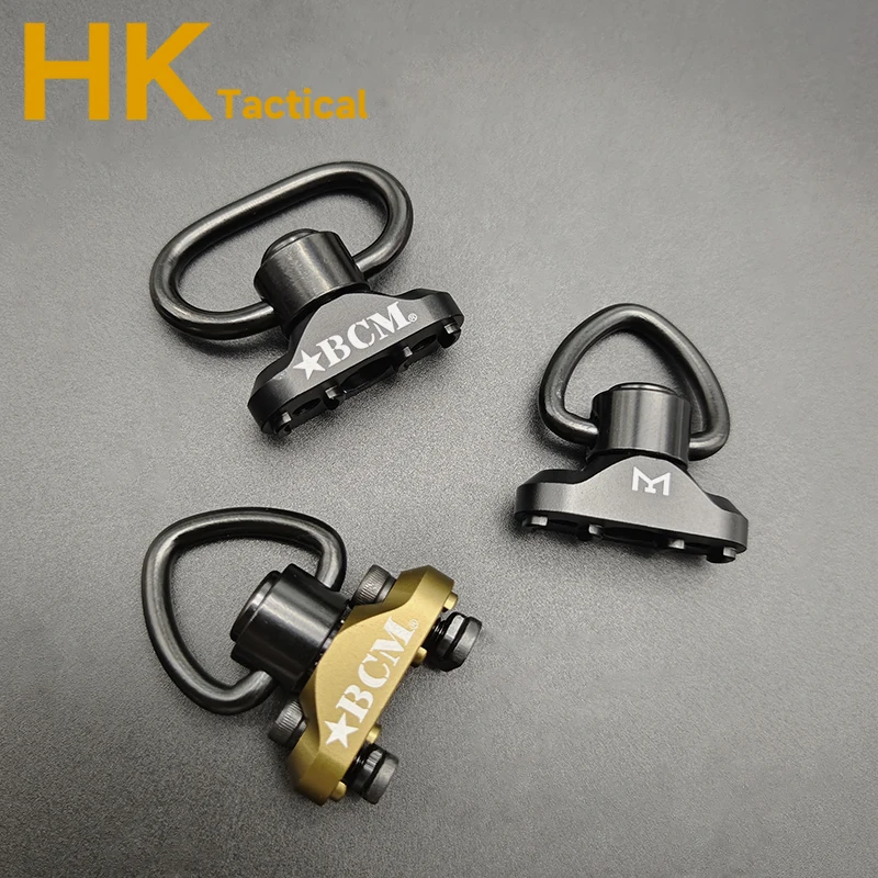 Adaptador giratorio Airsoft BCM QD, montaje en riel, hebilla de correa MLOK, bucle de correa de Metal, montaje en riel de correa QD, botón pulsador de acero - imagen 3