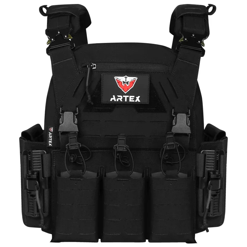 Chaleco táctico con Triple bolsa para revistas 5,56mm exterior multifuncional impermeable 500D nailon modular de liberación rápida - imagen 3