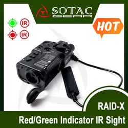 Mira táctica RAID-X verde/roja La-ser IR La-ser indicador de doble puntería con interruptor de presión para SOTAC-GEAR de aluminio con riel de 20mm