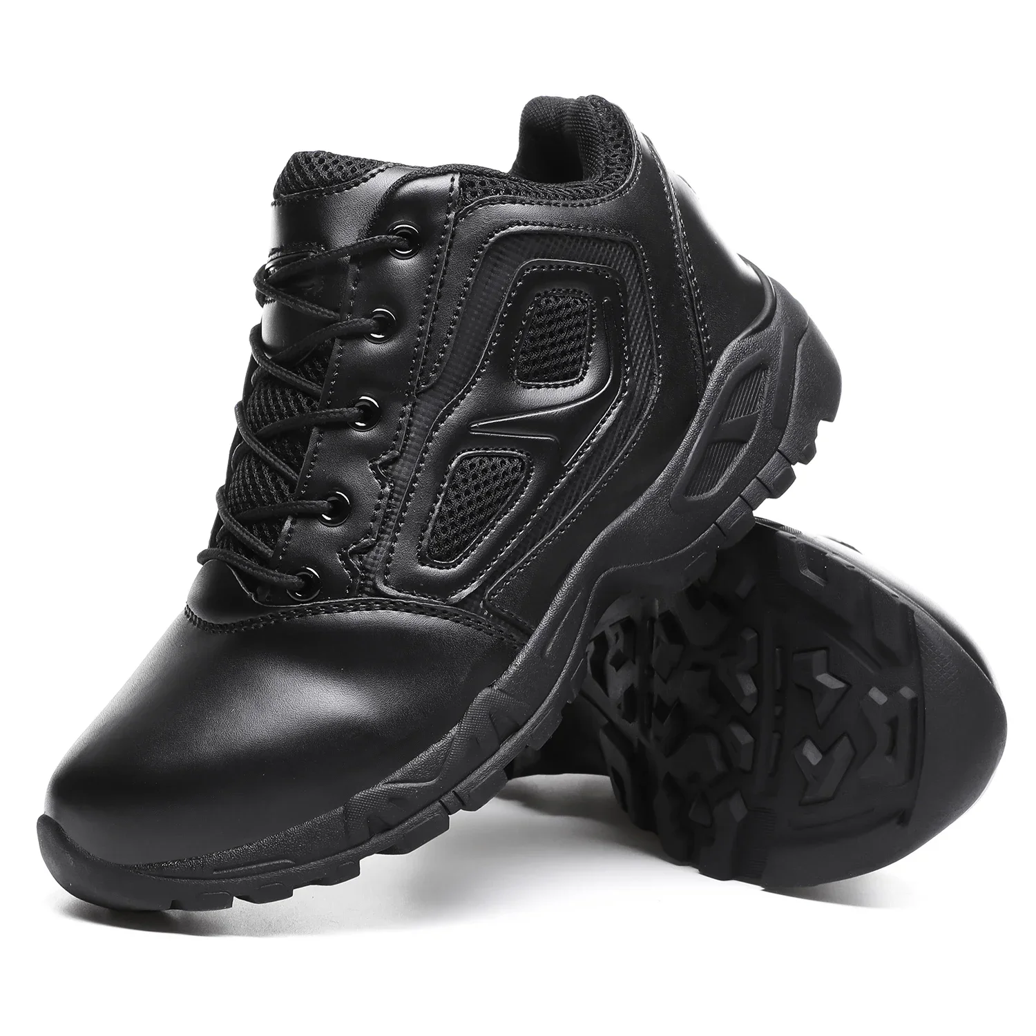 Botas tácticas para hombre, zapatos de trabajo bajos con cordones impermeables para el desierto, botines para exteriores para hombre, zapatos tácticos transpirables para correr - imagen 3