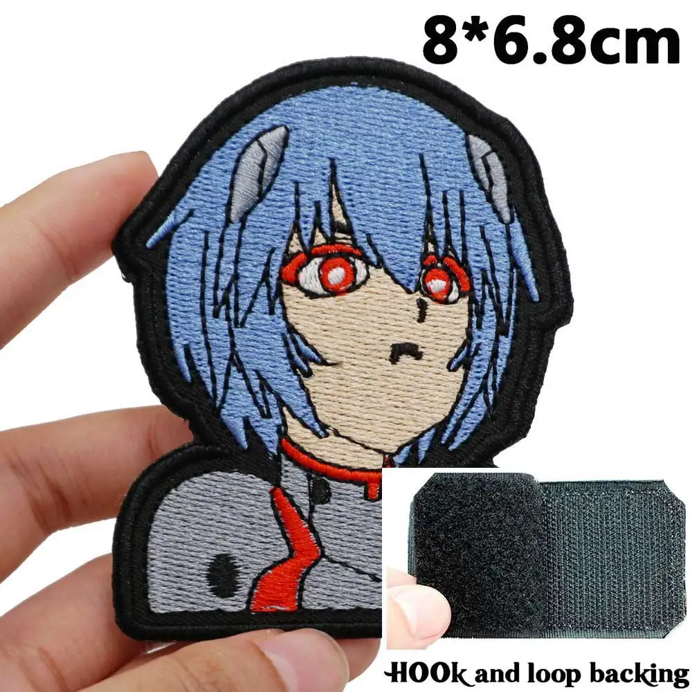 Parches bordados de anime de dibujos animados para niña, apliques de etiqueta de costura, banda de motorista punk, insignias de ropa de Rock con respaldo de gancho - imagen 3