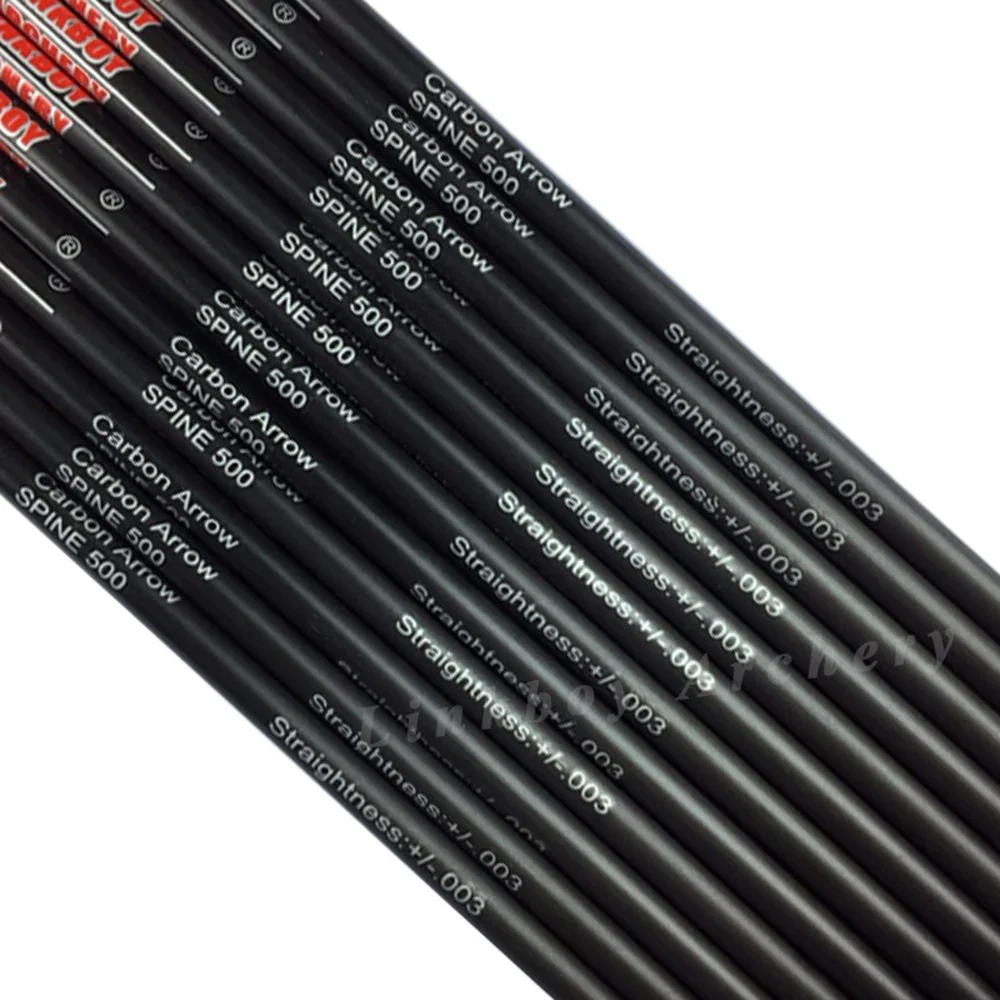 Flecha de eje de carbono X10, 6/12 piezas, 32 pulgadas de diámetro exterior, 5,56mm, columna vertebral, 500 puntas de tipo interno para tiro con arco y caza - imagen 3