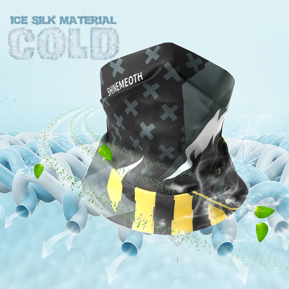 Mascarilla facial de seda de hielo para ciclismo, Anti-UV, antisudor, para correr, pescar, cazar, para el cuello, pañuelo para la cabeza, Bandanas para hombre - imagen 2