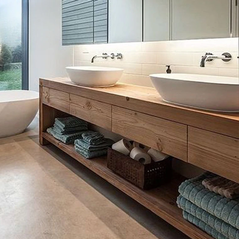 Mueble de baño, panel de roca, lavabo integrado, estilo japonés, viento silencioso, lavabo, combinación de mueble, nuevo estilo chino - imagen 3