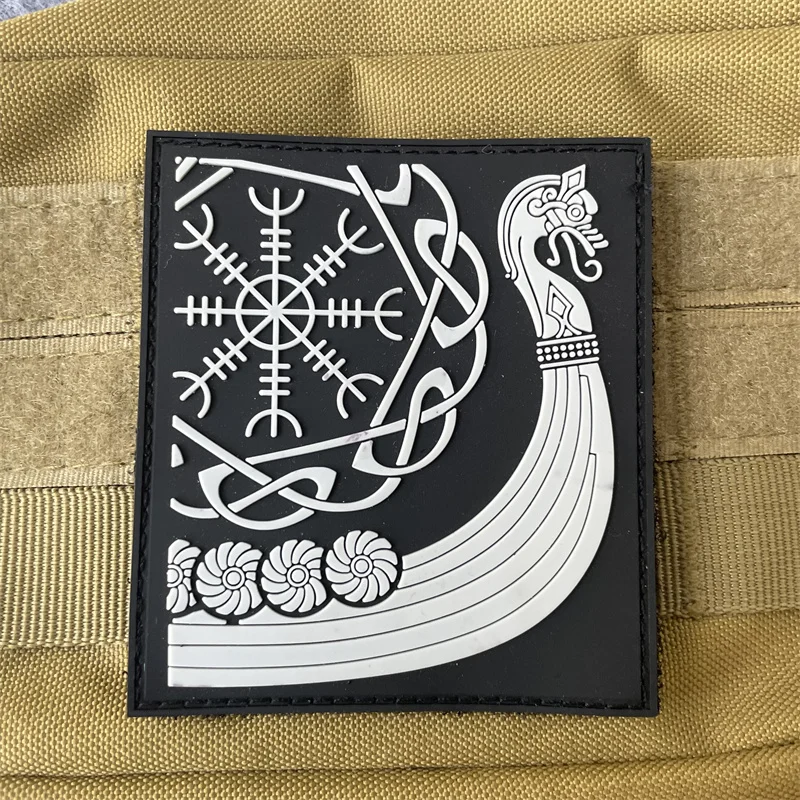 Parche "Draka Horror Helmet", insignia de moral táctica de Pvc, mochila con gancho y bucle, accesorios decorativos para ropa, brazalete militar - imagen 5