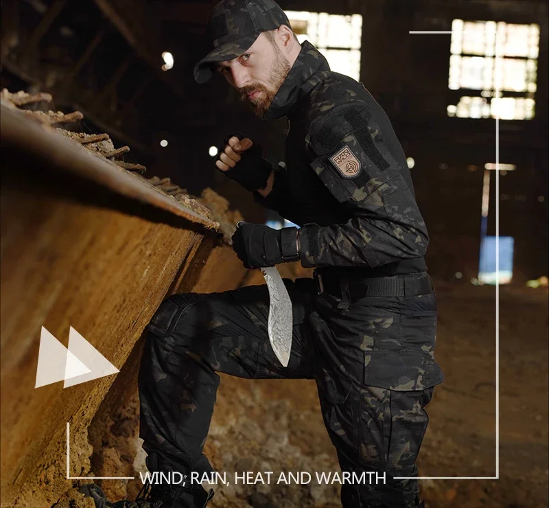 Pantalones G3 para exteriores, camisa de senderismo con almohadillas, pantalones tácticos de camuflaje, Multicam, fuerzas de caza, novedad - imagen 5