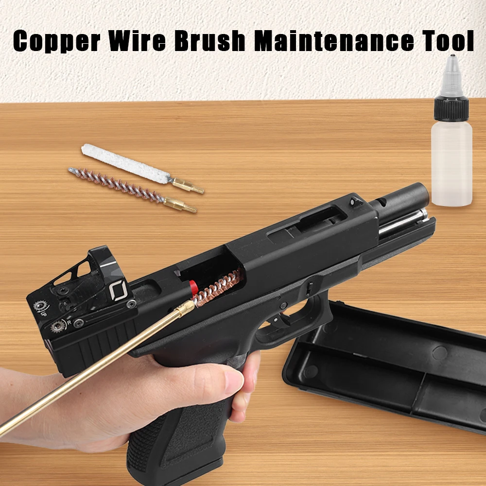 Kit de limpieza de pistola táctica, herramienta de limpieza de Rifle Glock, Kit de cepillo de limpieza de barril de pistola para pistola calibre.17cal.22cal de 5,56mm, 6 uds. - imagen 2