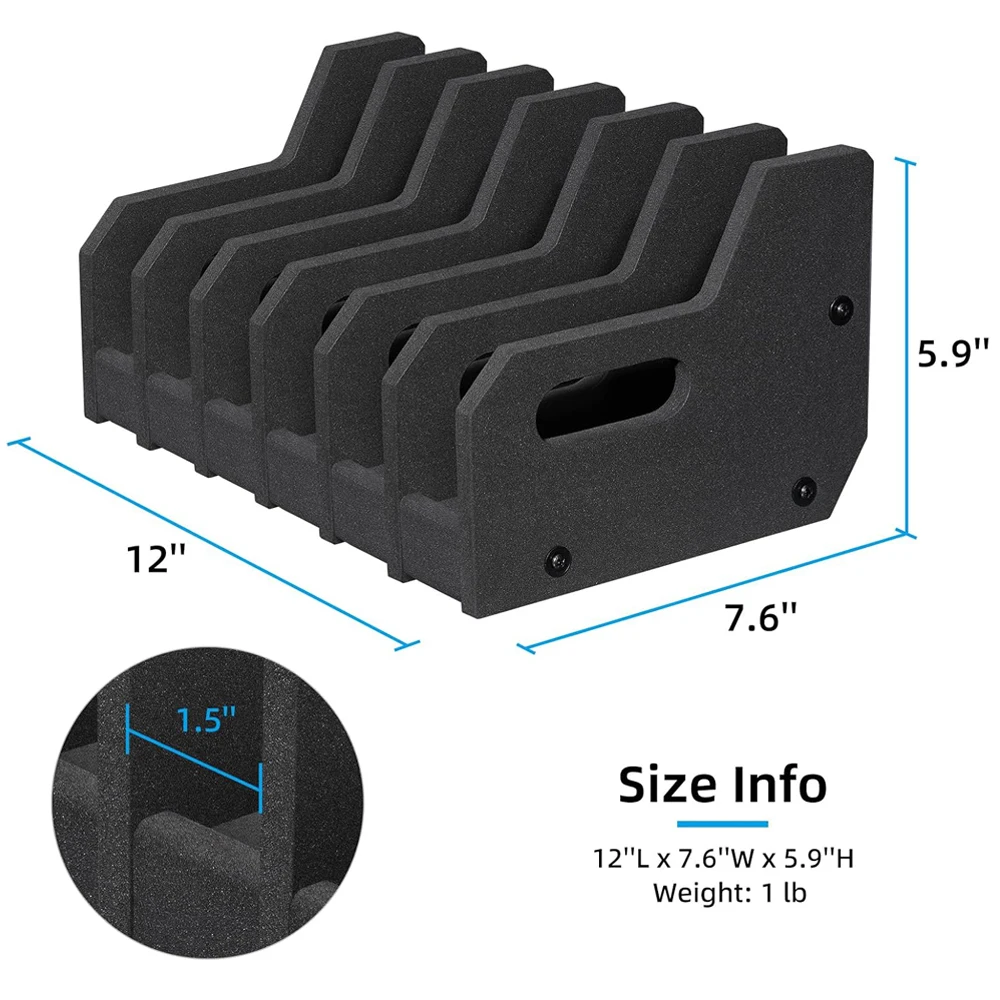 Estante para pistola con 4/6 ranuras, estante para pistola de espuma suave EVA para almacenamiento de gabinete seguro, soporte para pistola, accesorios para pistola de caza - imagen 5