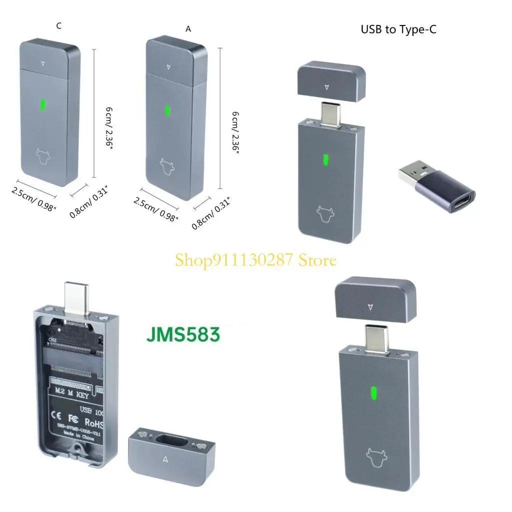 Aleación aluminio J1HC NVME 2230 SSD Cubro externo Better Heat Disipation Box Performance