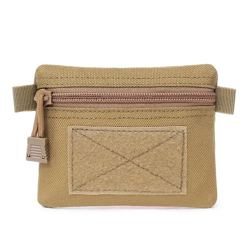 Bolsa táctica Molle EDC, Mini riñonera, bolso portátil para acampar y cazar, bolsillo para tarjetas y llaves con cremallera al aire libre