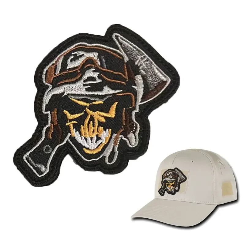 Parche de Velcro bordado de pirata, insignia de brazo Jolly Rogers, insignia de Calavera, accesorio táctico, sello de moral - imagen 2