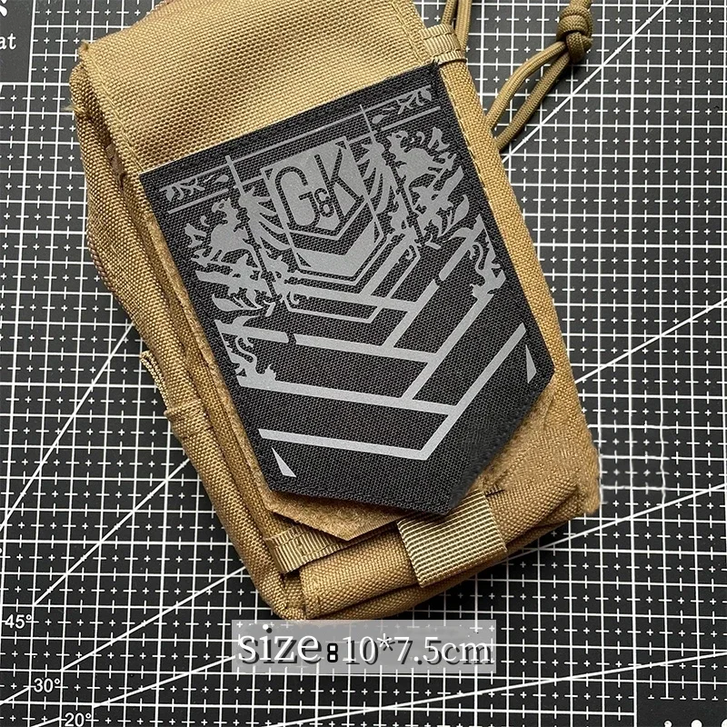 Parche reflectante de primera línea para niña, brazalete Griffin, insignias de moral del equipo 404 en pegatina para mochila, parches de gancho y bucle IR en la ropa - imagen 2