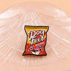Pin esmalte patas de perro, insignia metálica para mochila