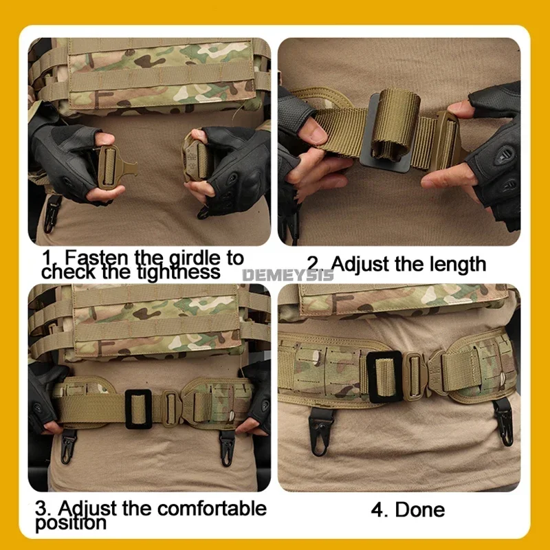 Cinturón Molle ajustable táctico Paintball faja deportiva duradero caza al aire libre senderismo tiro cinturones - imagen 3