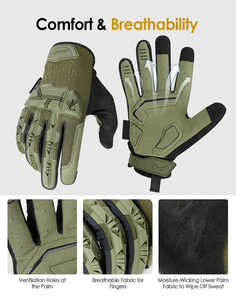 ONETIGRIS guantes tácticos guantes de tiro con pantalla táctil guantes de Paintball Airsoft guantes de motocicleta para hombres senderismo caza lucha