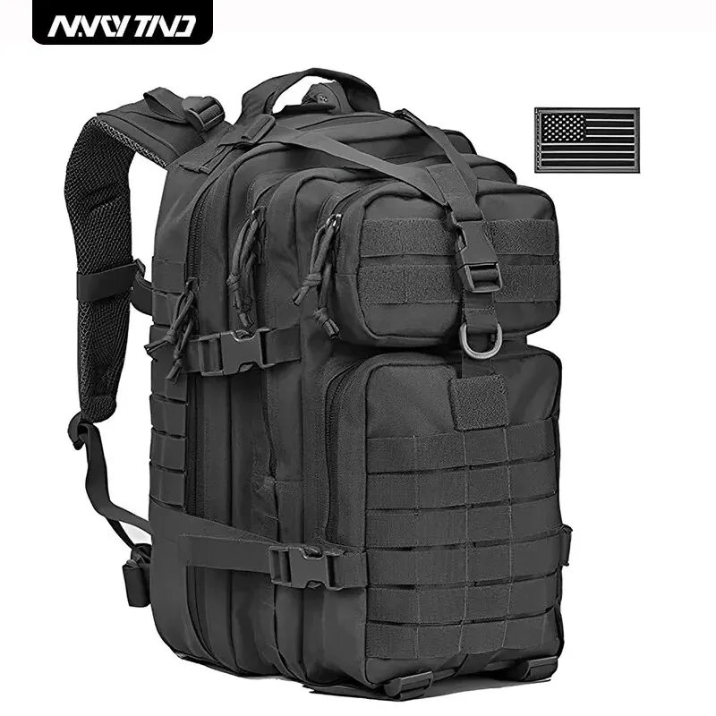 Mochila táctica, paquete de asalto de 3 días, bolsa Molle de 38/45L, grande, impermeable para exteriores, senderismo, Camping, viaje, mochila 600D, pesca para hombres