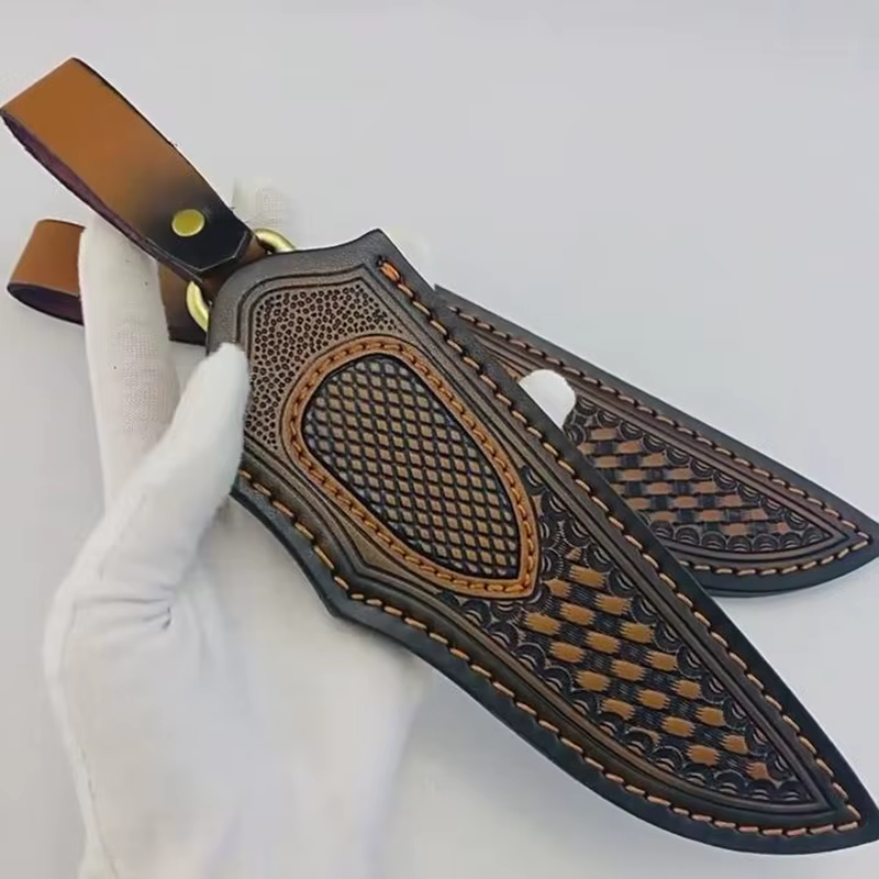Funda cuero cuchillo recto táctico – Vaina cinturón con clip