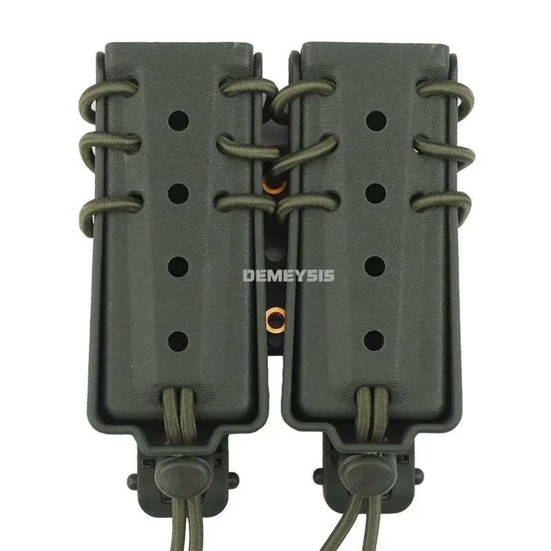 Bolsas para revistas Molle de 9MM, juego de guerra táctico, tiro rápido, doble soporte para revistas, funda para caza, cintura Mag Carrier - imagen 2