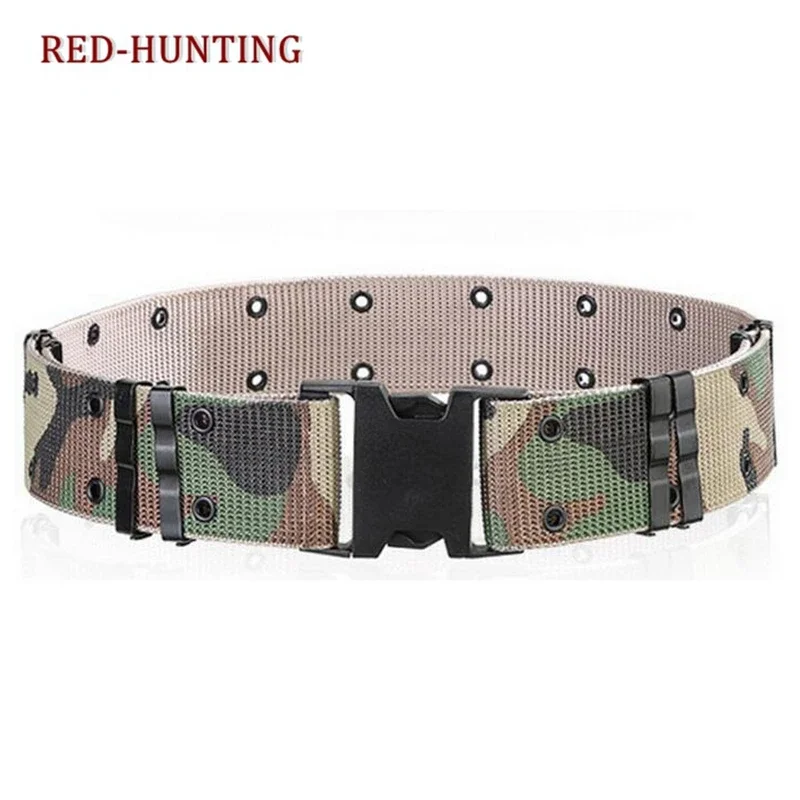 Cinturón táctico de alta resistencia, ojales de Metal, cinturón táctico de policía con hebilla de plástico de liberación rápida, cinturón de soporte trasero - imagen 4