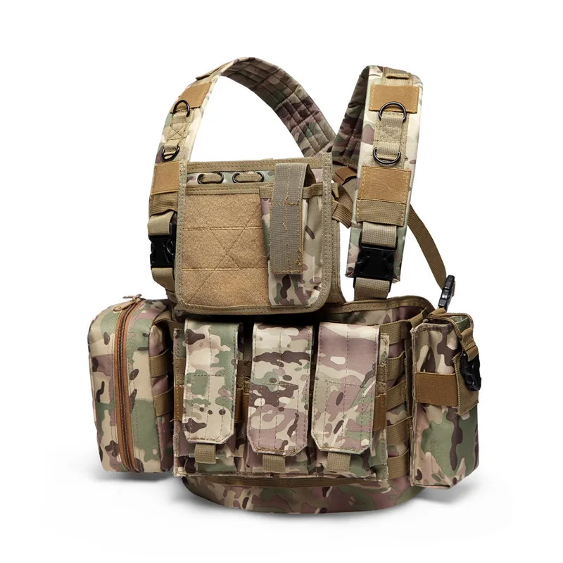 RRV-chaleco táctico de reconocimiento Molle para deportes al aire libre, chaleco protector de camuflaje CS con bolsillo EDC para Radio y revista - imagen 4