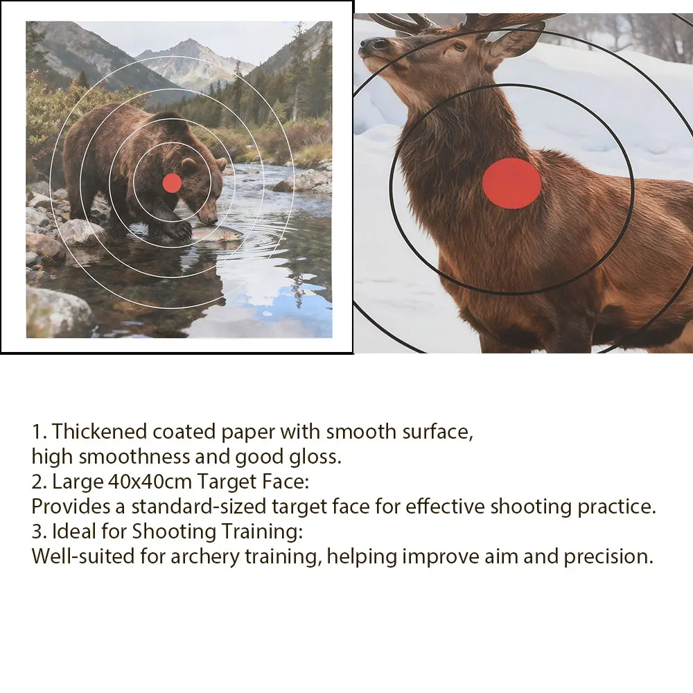 10/20 piezas papel de destino de tiro con arco 40x40cm patrón de animales salvajes papel de destino compuesto arco recurvo tiro caza objetivo cara - imagen 5