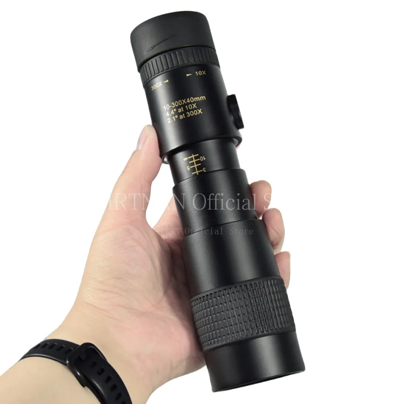 Telescopio Monocular de alta potencia con Zoom, telescopio portátil de 10-300x40mm, actualización HD con trípode, soporte para teléfono para observación de aves, caza y Camping - imagen 2