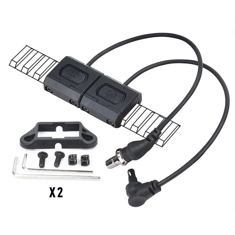 Wadsn linterna Mod botón UN interruptor de presión remota 2,5 MM 3,5 MM SF enchufe de grúa accesorios de caza aptos para riel Keymod m-lok 20MM - imagen 4