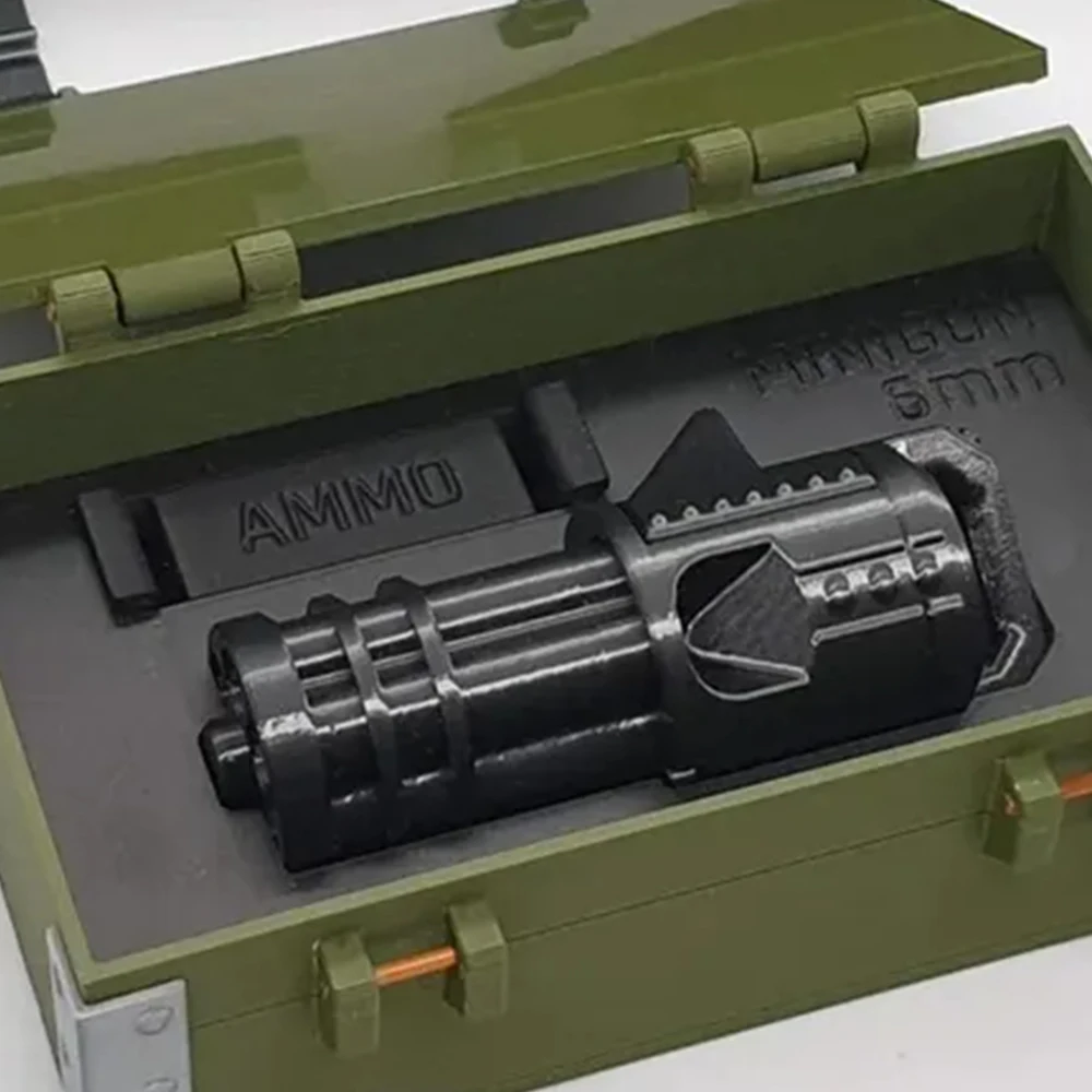 Mini llavero de pistola Gatling funcional, llavero de juguete BB Blaster, juguetes de tiro de bala BB, llavero impreso en 3D, juguete de descompresión - imagen 2